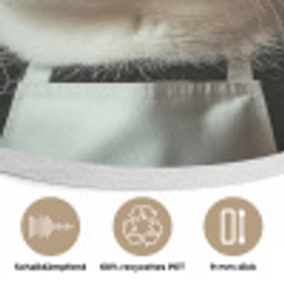 Kat - Kokskleding - Zwart - Wit Akoestische PET Vilt - Rond klein -closeup_DE