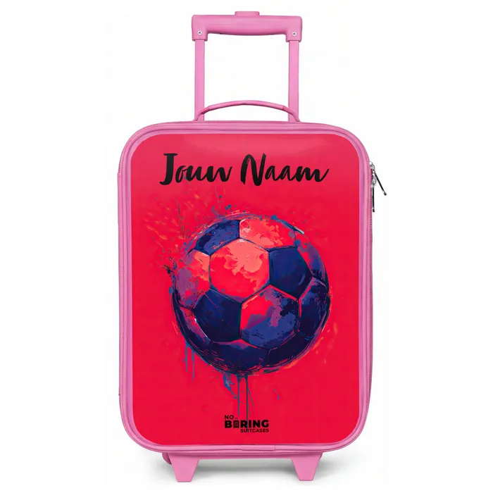 Voetbalvibes - Verf - Blauw - Rood Kinderkoffer - Roze klein -zz3dotto