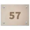 Beige reliëf lijnen - Traditioneel Naambord Rechthoek middel -3d