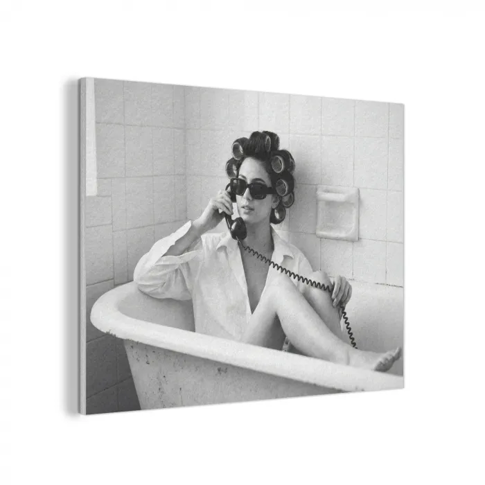 Bad - Vrouw - Zwart - Wit PET vilt klein -3d