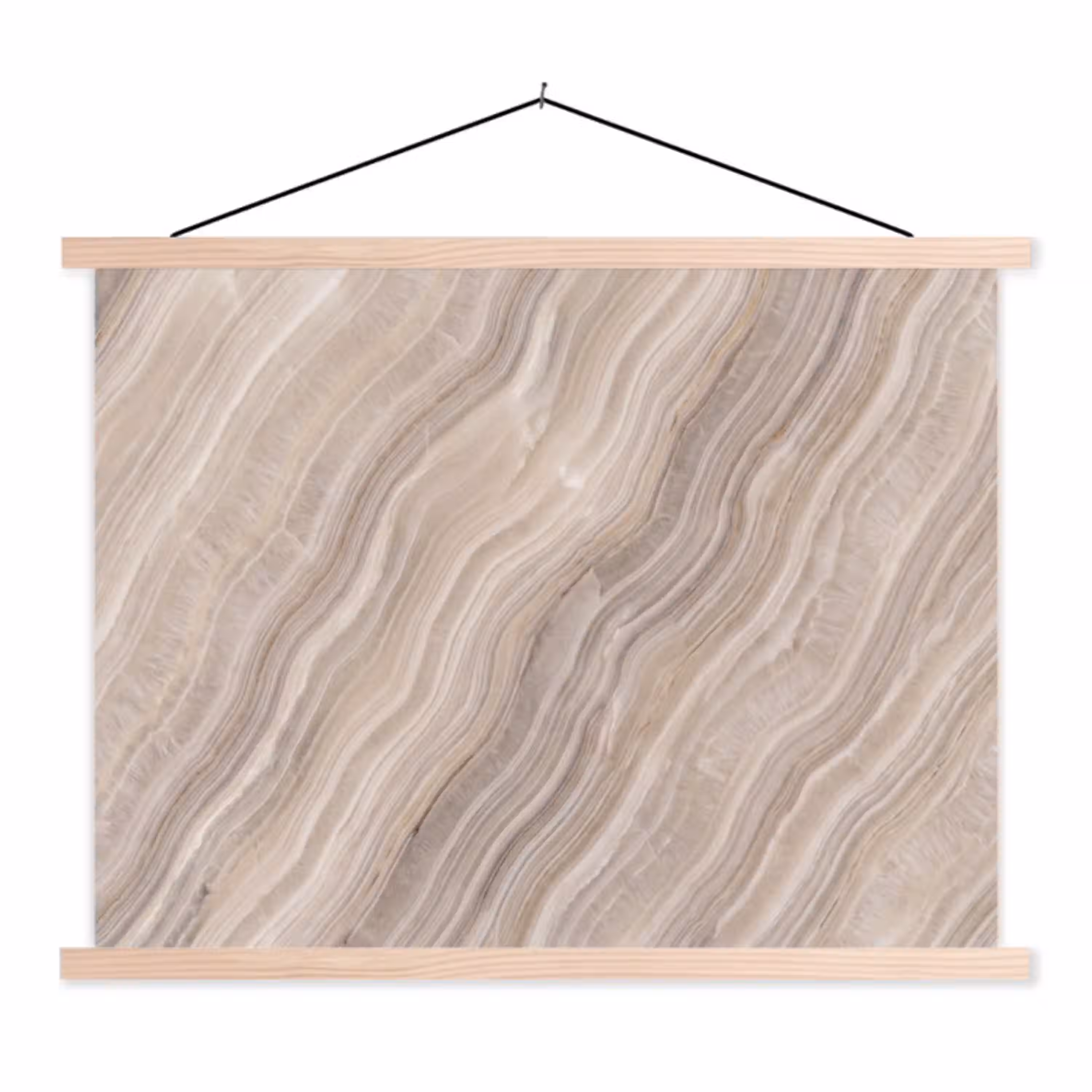 Textuur - Golvend - Abstract - Modern - Beige textielposter latten blank klein -3d