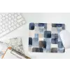 Patroon - Blauw - Vierkanten muismat rubber klein -witbureau
