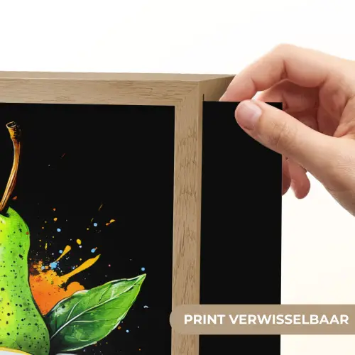 Paprika - Peer - Citroen - Graffiti - Verf - Abstract Light Box met batterij (Wandlamp) middel -USP_websiteprintNL