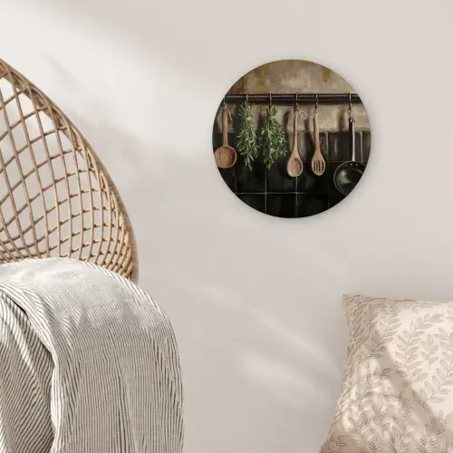 Keukengerei - Rustiek - Tegels - Kruiden Wandcirkel kunststof plaat 5mm dik klein -sfeer5