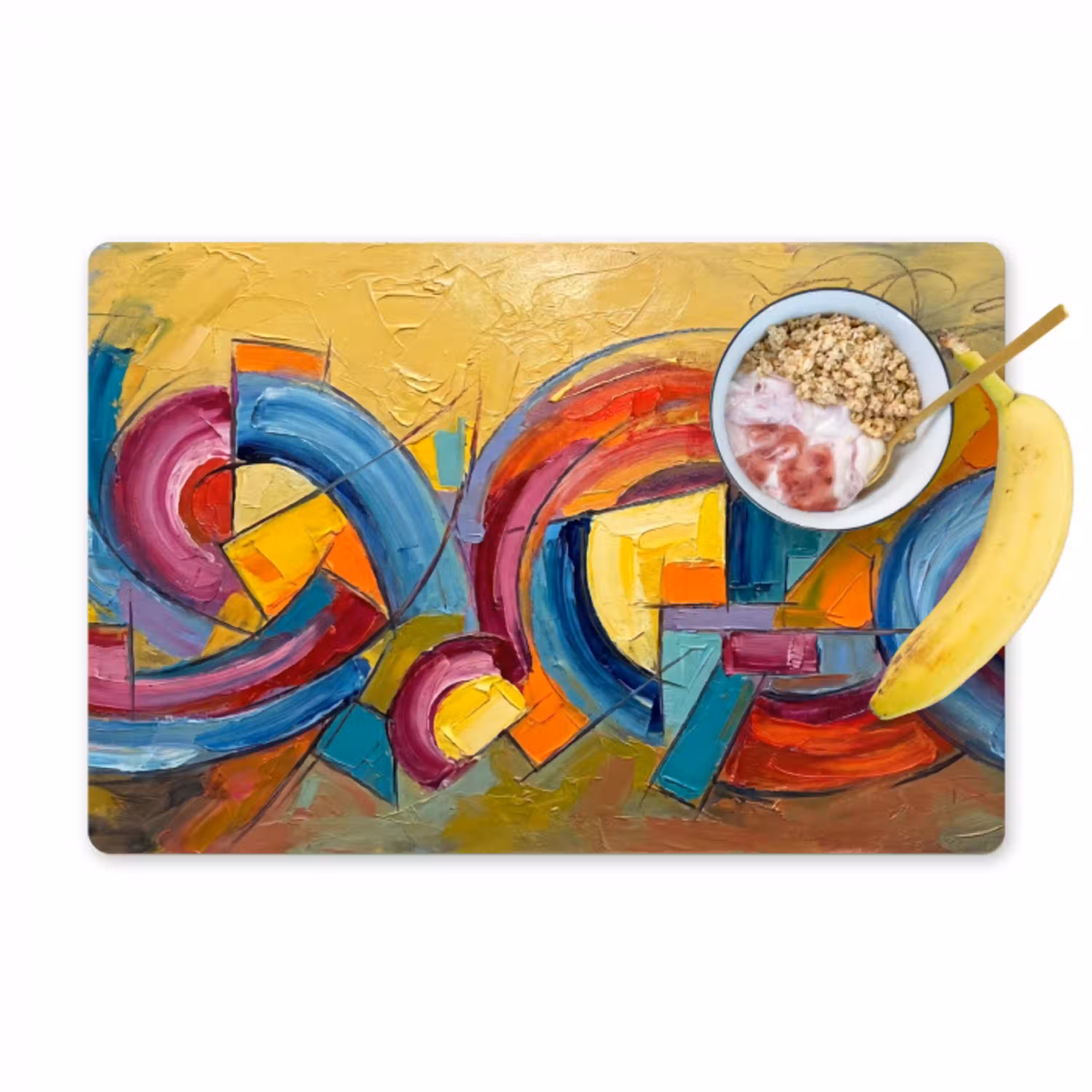Abstract - Cirkels - Schilderij - Kleurrijk - Dynamisch Placemat vinyl groot -zzzproduct_Kitchenyeah-website