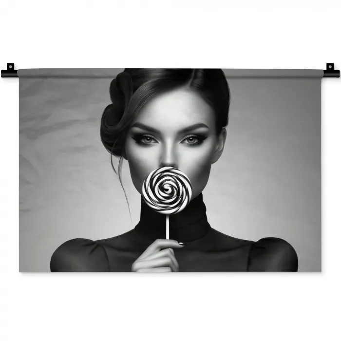 Vrouw - Lolly - Zwart Wandkleed katoen klein -zz3d