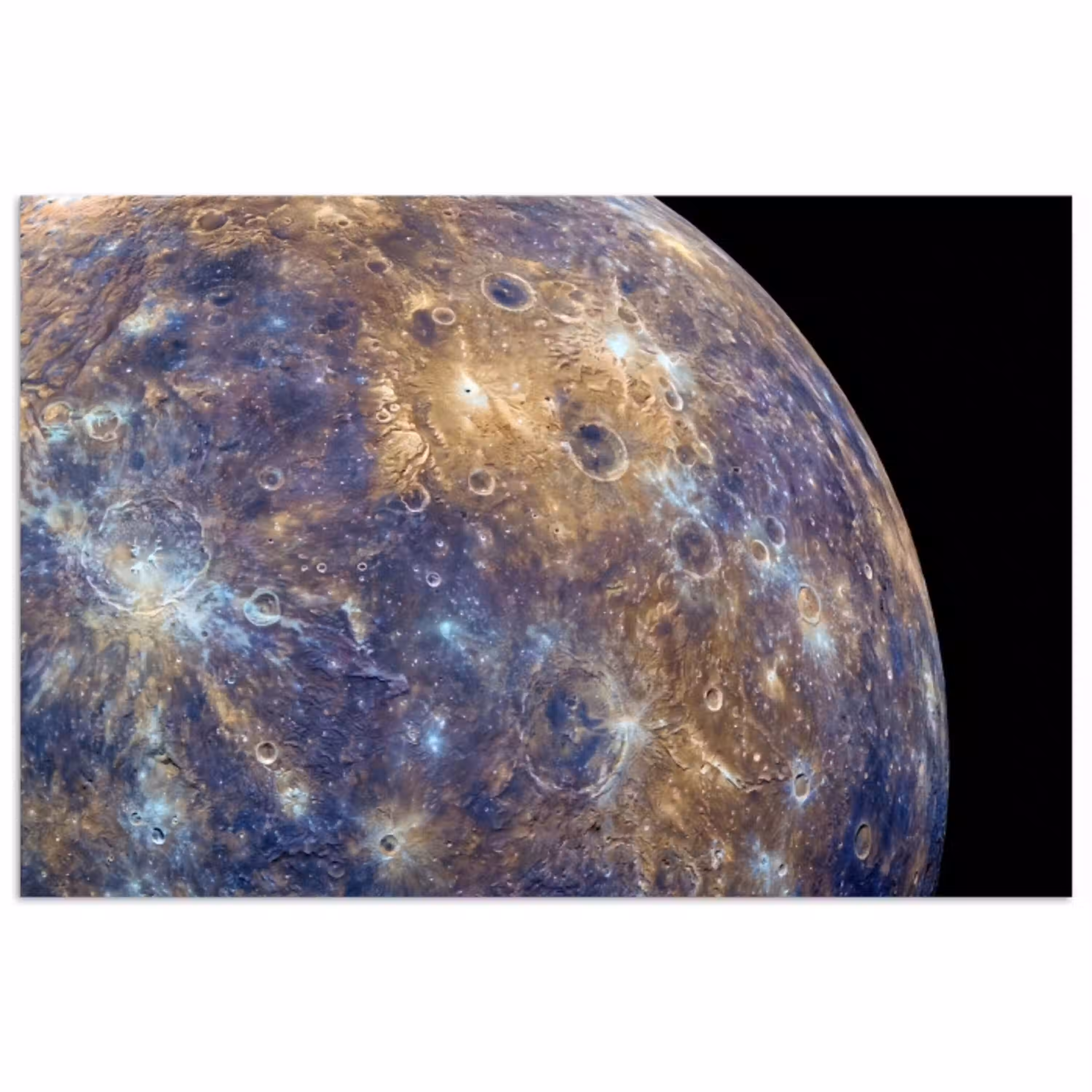 Planeet - Kraters - Ruimte poster papier klein -3d
