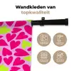 Patroon - Hart - Roze - Groen Wandkleed katoen klein 269 -sfeer2