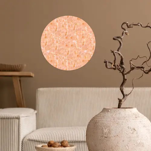 Tint - Olie - Verf - Lichtoranje Wandcirkel behangsticker klein 186 -sfeer1