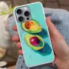 Avocado - Groen - Pit - Schaduw Hoesje iPhone 16 Pro Max met koord klein -sfeer3