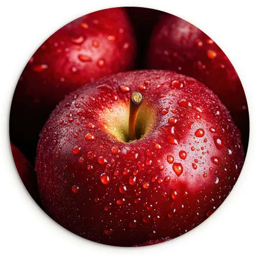 Rood - Appels - Fruit Wandcirkel plexiglas klein -3d
