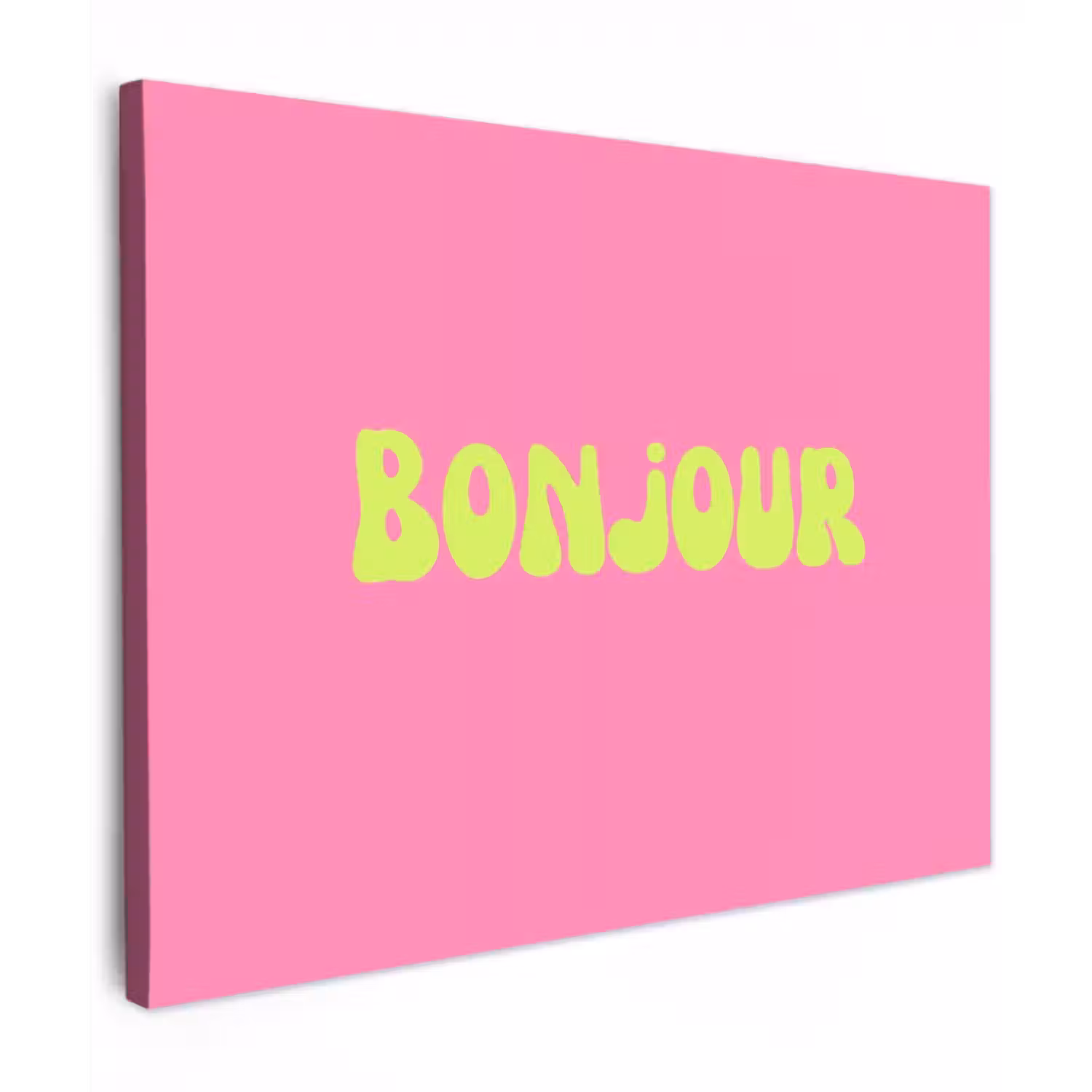 Canvas schilderij - Roze - Groene bonjour - Organisch