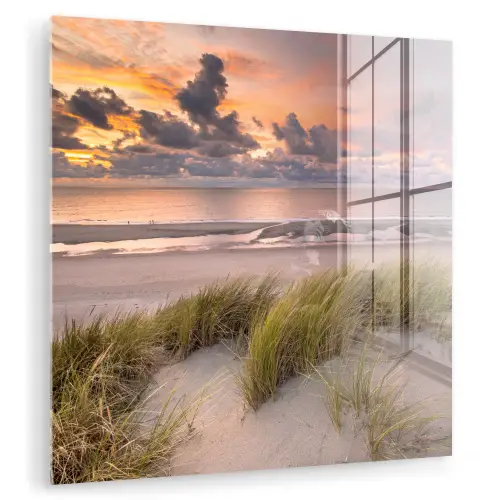 Zonsondergang - Duin - Strand - Planten - Zee plexiglas 5mm klein -zzzproduct_nieuw