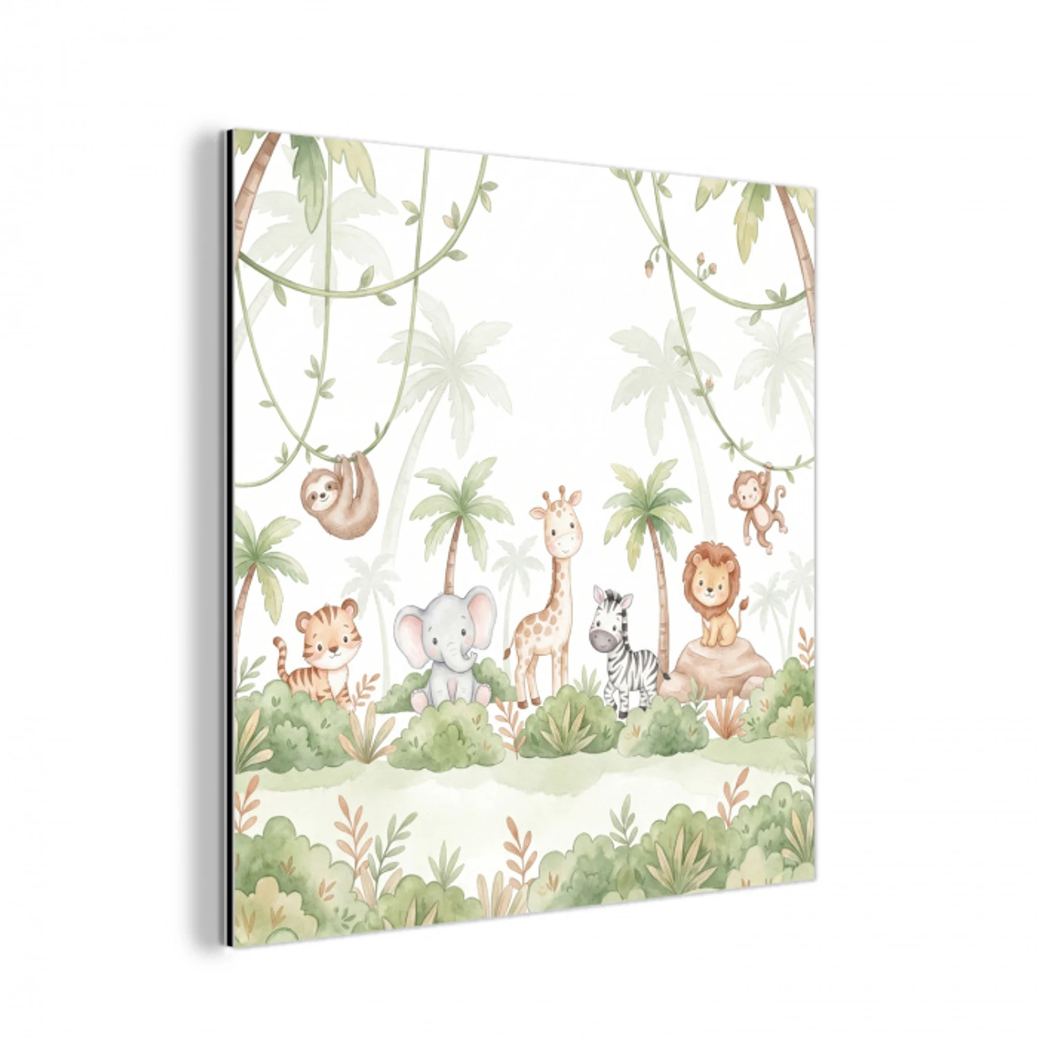 Dieren - Jungle - Pastel aluminium wit klein -3d