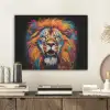 Leeuw - Graffiti - Dieren - Zwart PET vilt klein -sfeer1