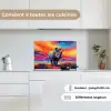 Neushoorn - Zonsondergang - Savanna - Kleurrijk keuken achterwand spatscherm klein -sfeer4_FR