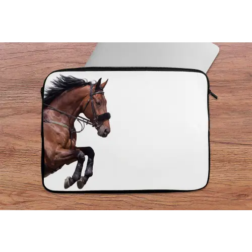 Paard - Springen - Modern laptophoes neopreen klein -tafel