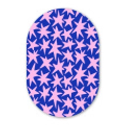 Modern - Sterren - Blauw Wandcirkel Ovaal Aluminium middel 839 -3d