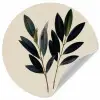 Ovaalvormige bladeren - Diep groen - Symmetrisch Wandcirkel behangsticker klein -3d