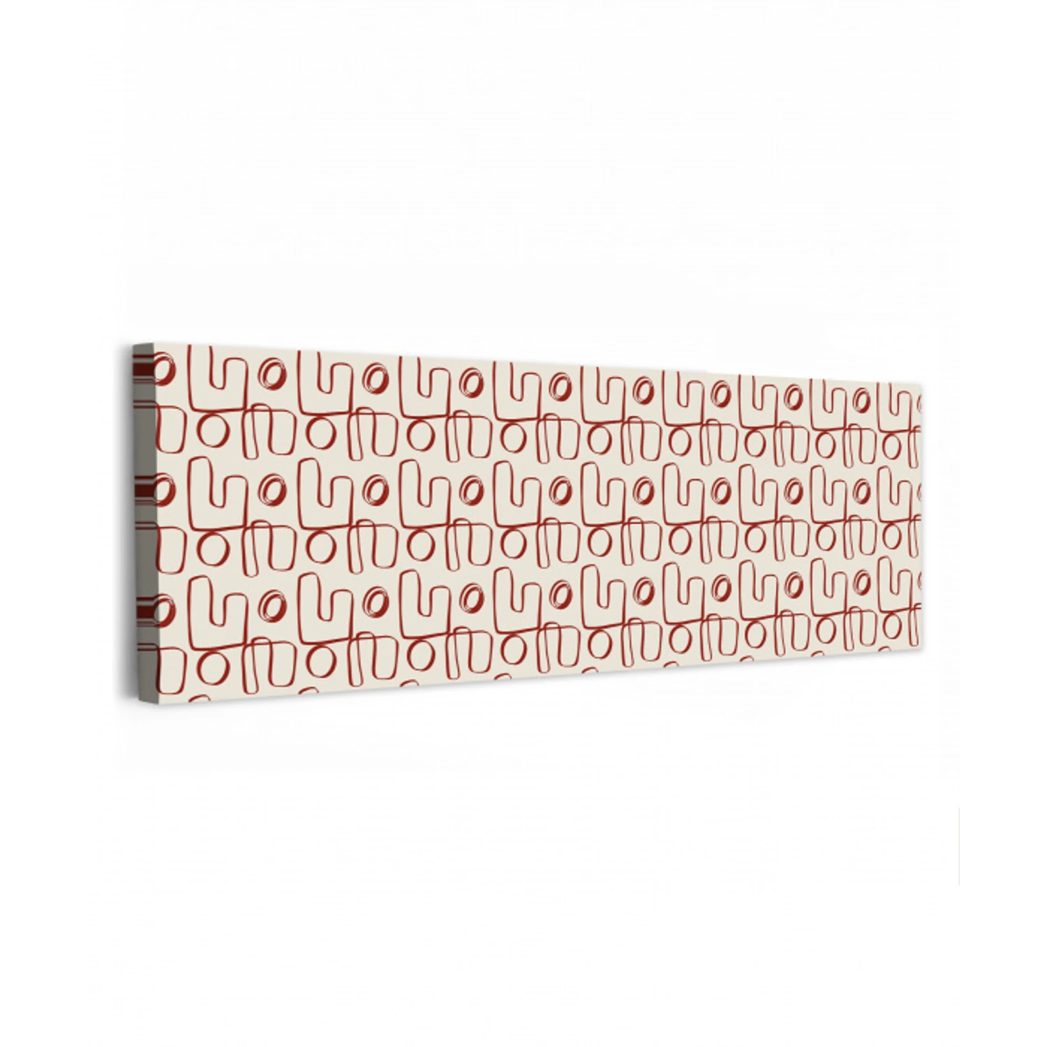 Abstract - Patroon - Beige - Rood canvas 2cm klein 828 -z3d