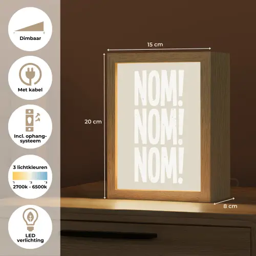 Beige - Vintage - Japandi - Decoratie Light Box met kabel (Tafellamp) klein -USP_NL