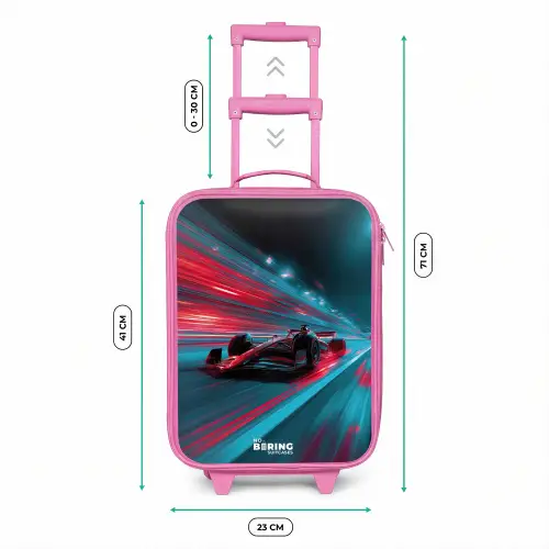 Raceauto - Baan - Neon - Verlichting Kinderkoffer - Roze klein -productfoto_formaten