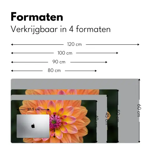 Dahlia - Bloem - Oranje Muismat XXL klein -sfeer5