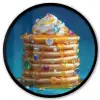 Pannenkoeken - Steentjes - Glitter - Slagroom Fotolijst rond zonder passe partout klein -3d