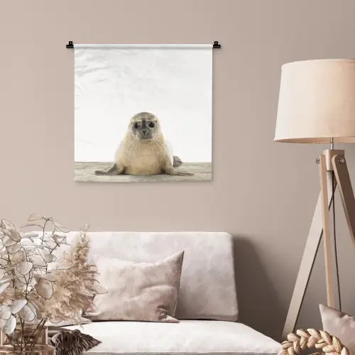 Zeehond - Dieren - Kind - Jongens - Meisjes - Kinderen Wandkleed katoen klein -sfeer4