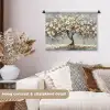 Boom - Bloemen - Wit - Natuur - Kunst Wandkleed katoen klein -sfeer1