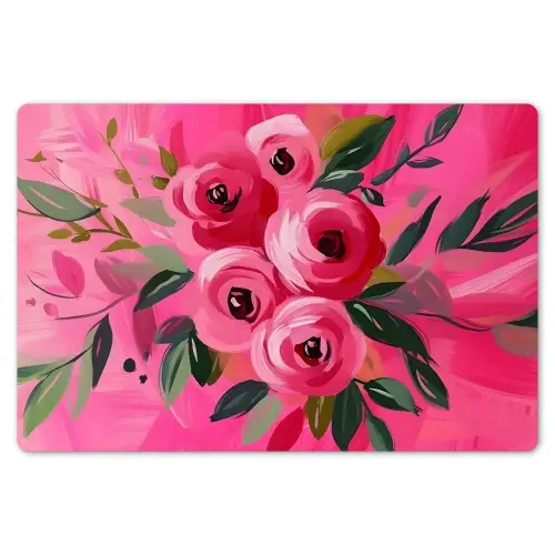 Bloemen - Verf - Roze Placemat vinyl groot -zzsfeer1_Kitchenyeah-website