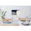 Donkerblauw - Abstract - Lijnen Muursticker klein -eettafel