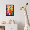 Bloemen - Kleurrijk - Stippen fotolijst zwart zonder passe partout klein -usfeer4_kinderkamer