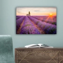 Lavendel - Zonsondergang - Bloemen - Paars canvas 2cm klein -sfeer4