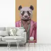 Panda - Pak - Zonnebril - Blauw fotobehang vinyl groot -woonkamer