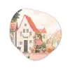Bloemen - Huizen - Dorp Wandcirkel Organisch Forex 3mm klein -3d