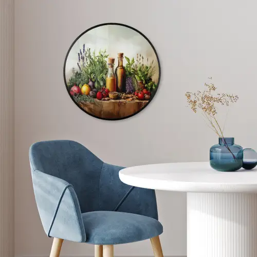 Stilleven - Kruiden - Specerijen - Fruit - Kleurrijk Fotolijst rond zonder passe partout klein -sfeer2