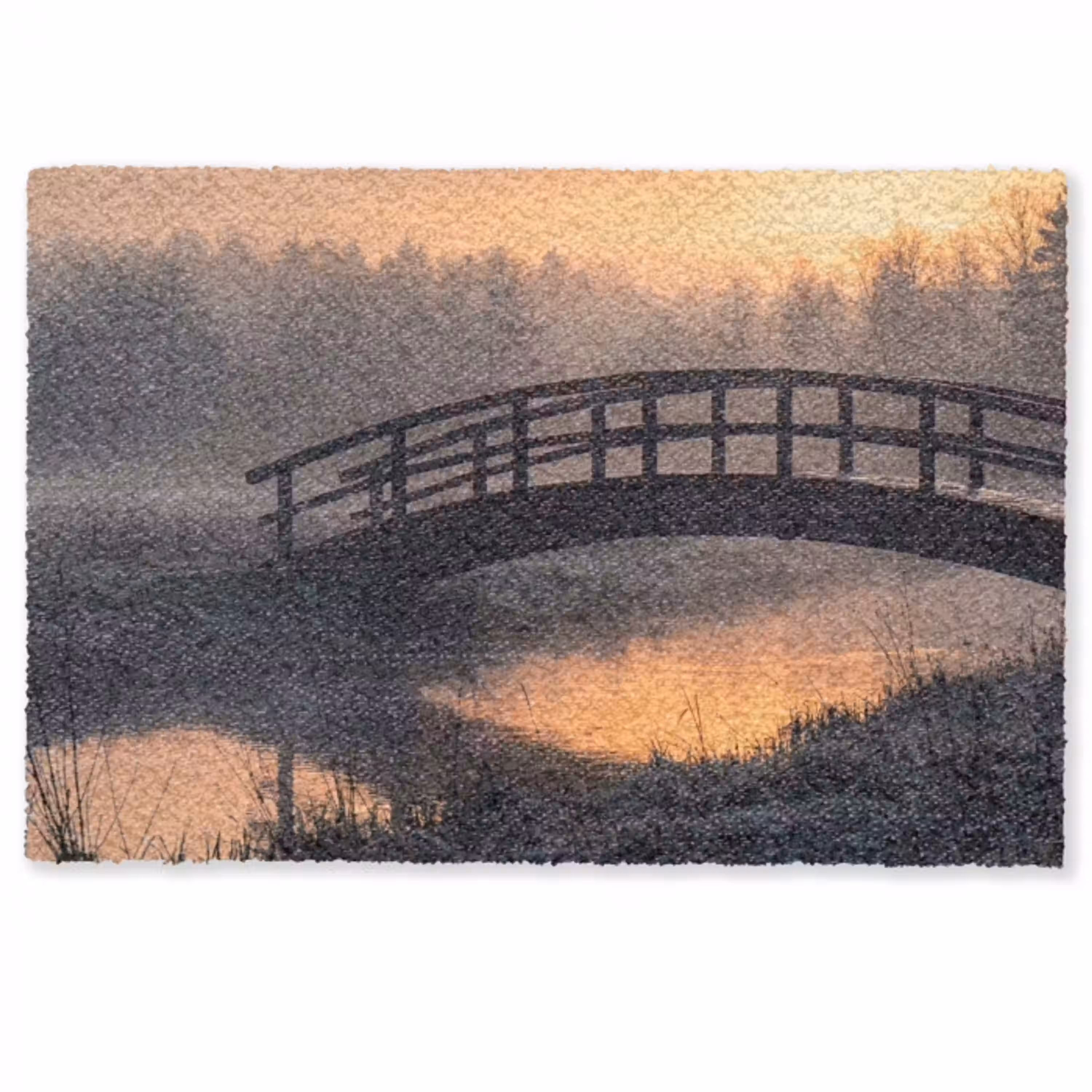 Brug - Mist - Bomen - Water Deurmat klein -zkaufland3d