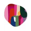 Kleurvakken - Recht - Rond - Abstract Wandcirkel Organisch Forex 3mm klein -3d