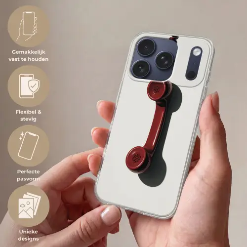 Telefoon - Koord - Rood - Minimalistisch Telefoonhoesje iPhone 17 Pro klein -sfeer3_NL