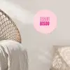 Bisou - Roze - Minimalistisch Wandcirkel behangsticker klein -sfeer4