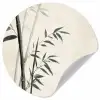 Japandi - Bamboe - Beige Wandcirkel behangsticker klein -3d