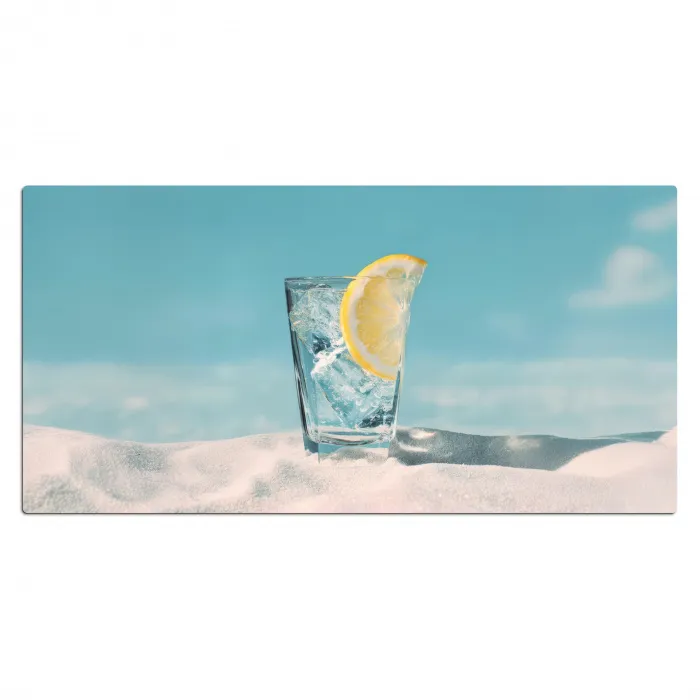 Glas - ijsblokjes - Citroen Muismat XXL klein -3d_leeg