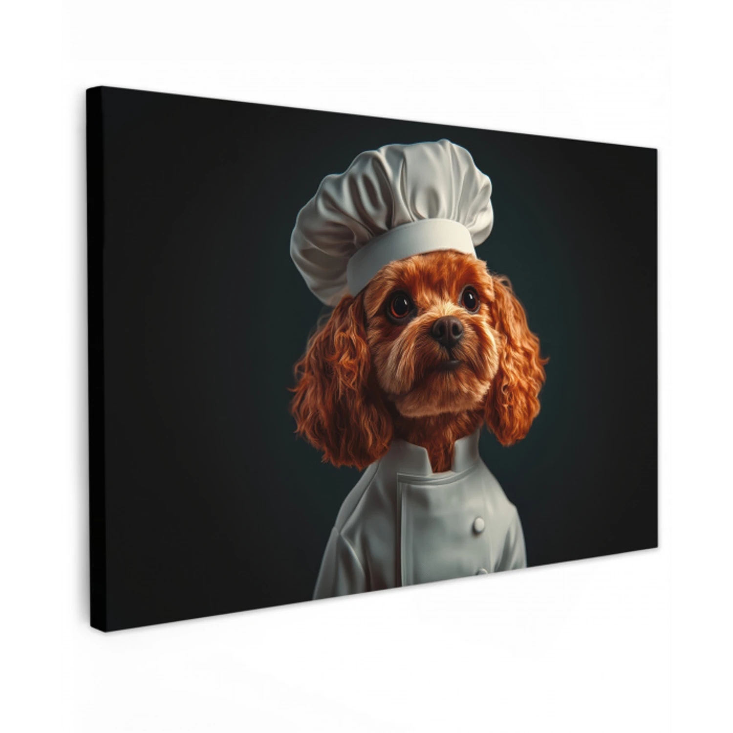 Bruin - Kok - Hondje canvas 2cm klein -z3d