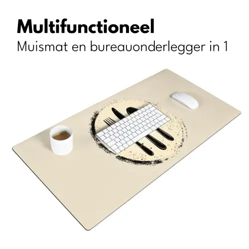 Zwart - Bestek - Rondje Muismat XXL klein -sfeer4