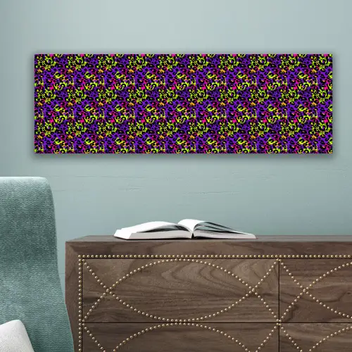 Paars - Neon - Dieren - Panter canvas 2cm klein 828 -sfeer4