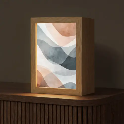 Abstract - Golven - Blauw Light Box met kabel (Tafellamp) klein -z3d_website
