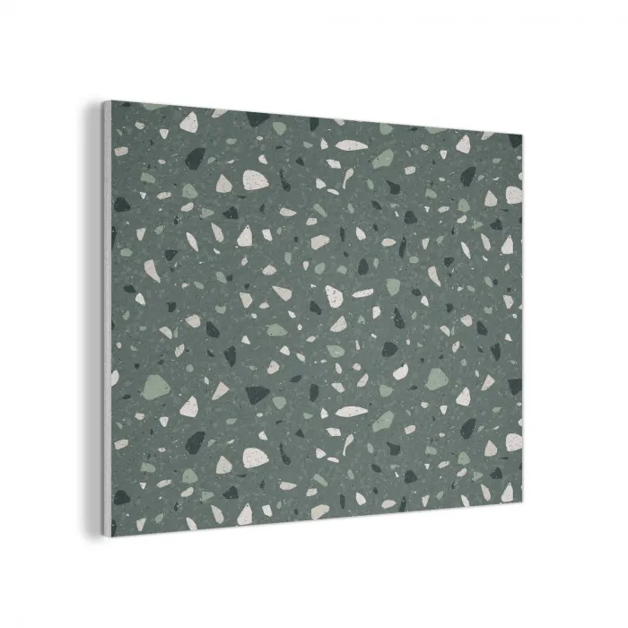 Terrazzo -  Patroon - Kleurrijk - Groen PET vilt klein 837 -3d
