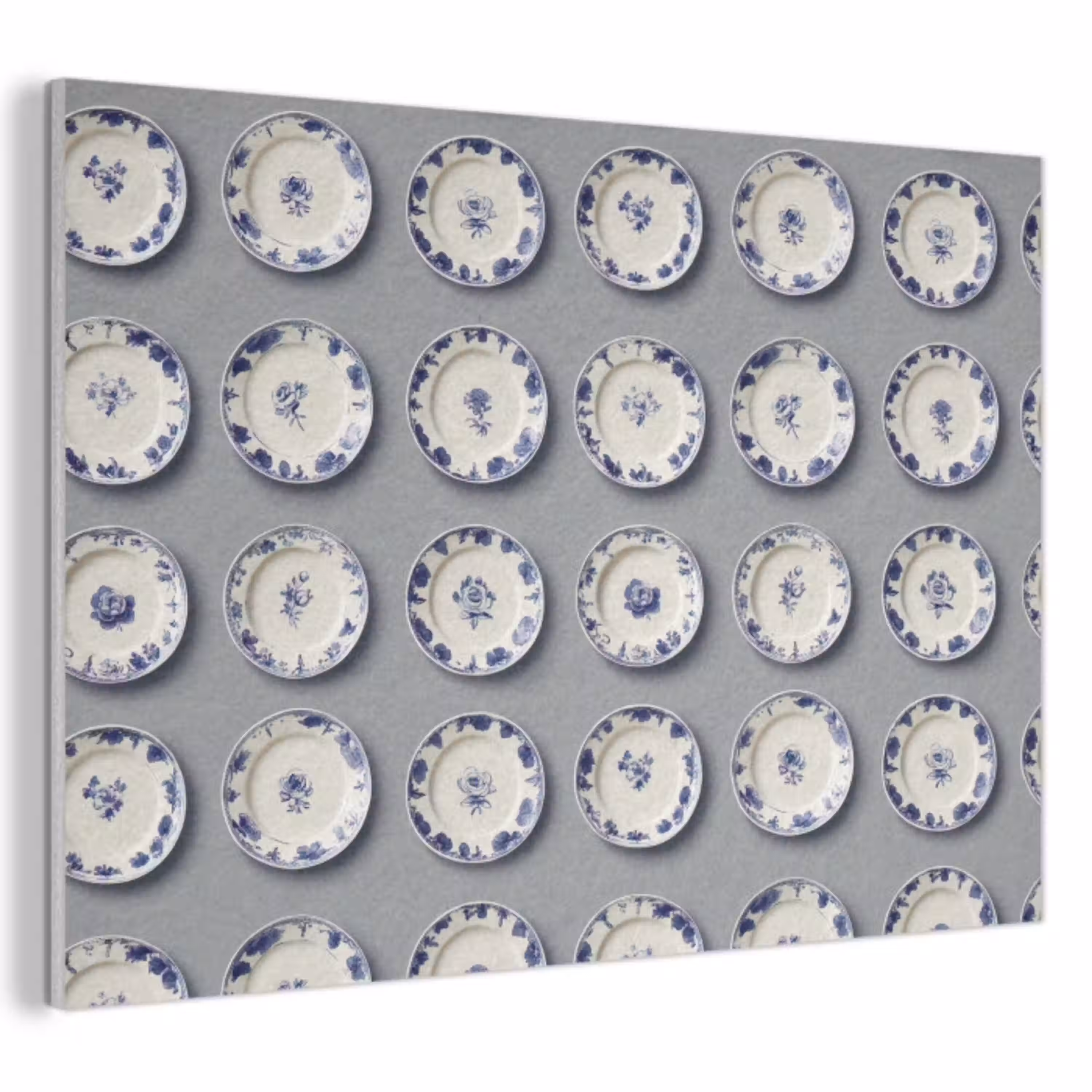 Borden - Bloemen - Blauw - Wit PET vilt klein 837 -3d