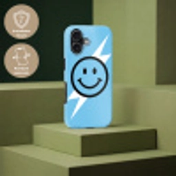 Smiley - Blauw - Bliksem Toughcase MagSafe Apple iPhone 17 klein -USP_PrintM_DE